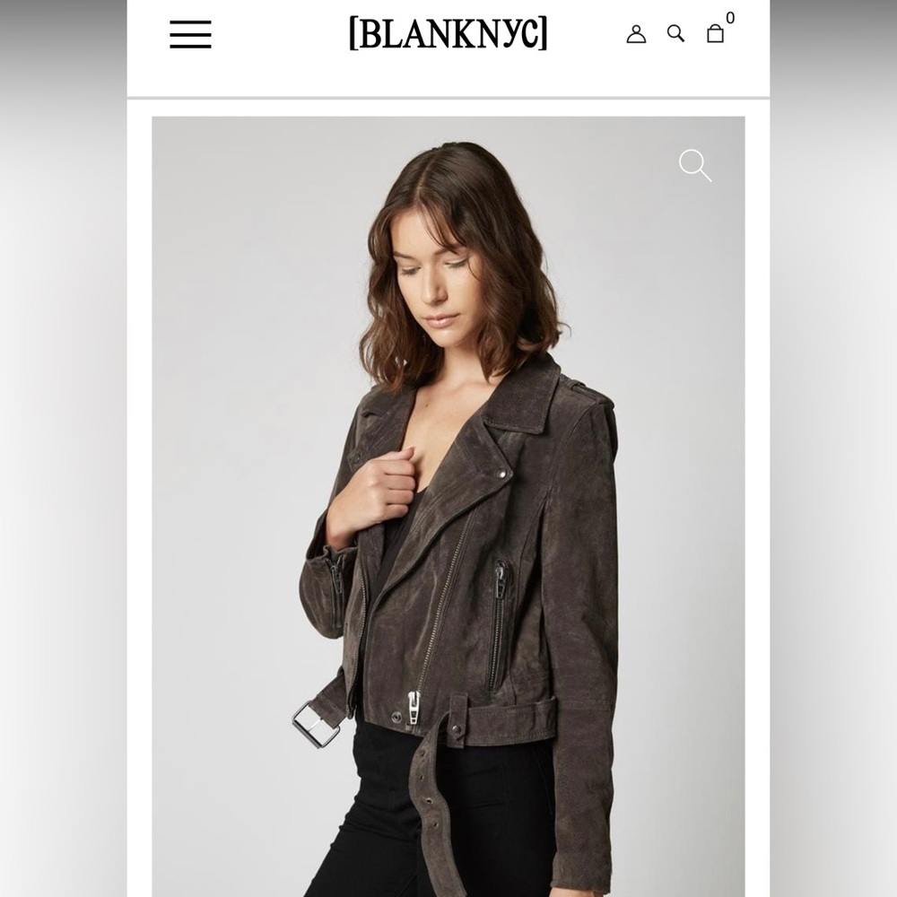 BlankNYC faux leather/suede jacket; grey